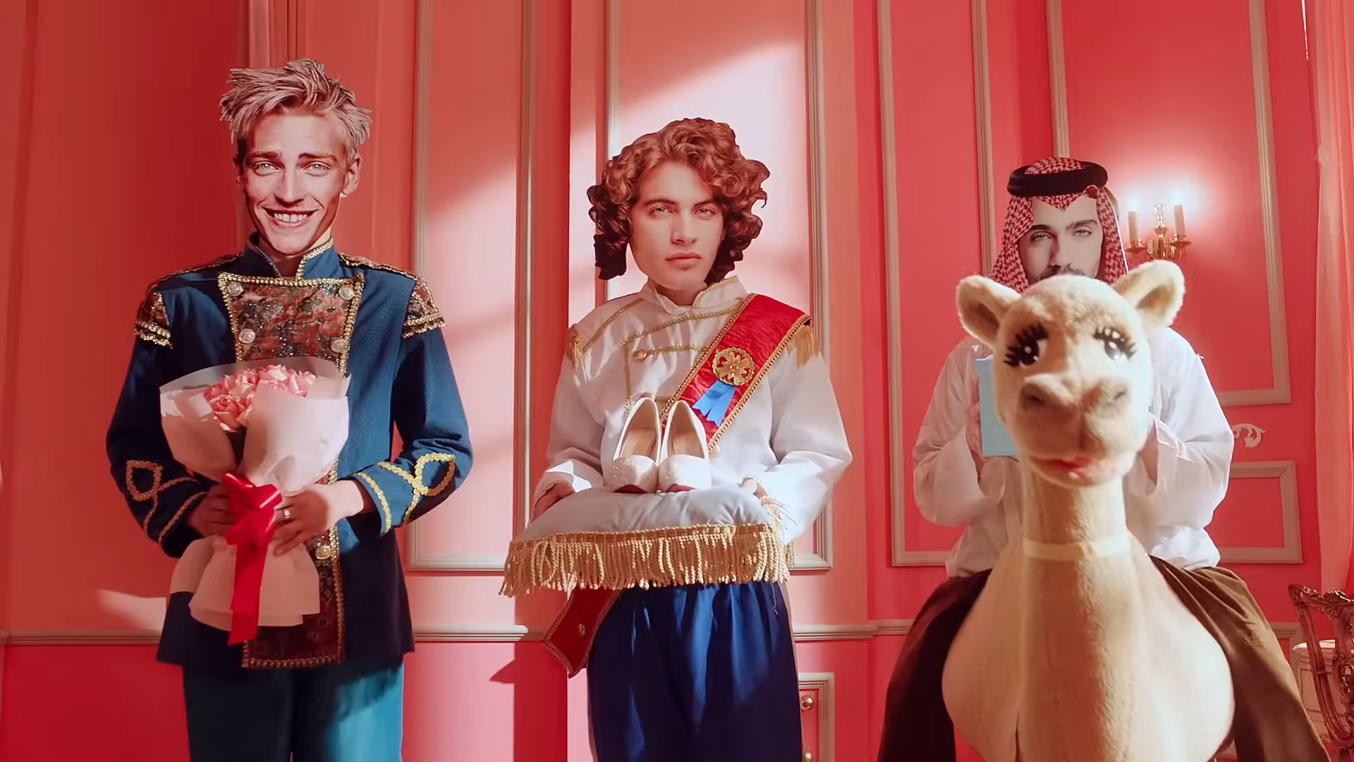 Three princes holding gifts.